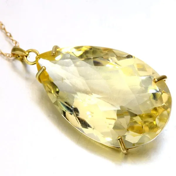 19.25 CT CITRINE 10KT SOLID GOLD PENDANT
